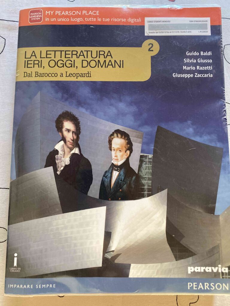 Letteratura Ieri, Oggi, Domani 2 Dal Barocco A Leopardi