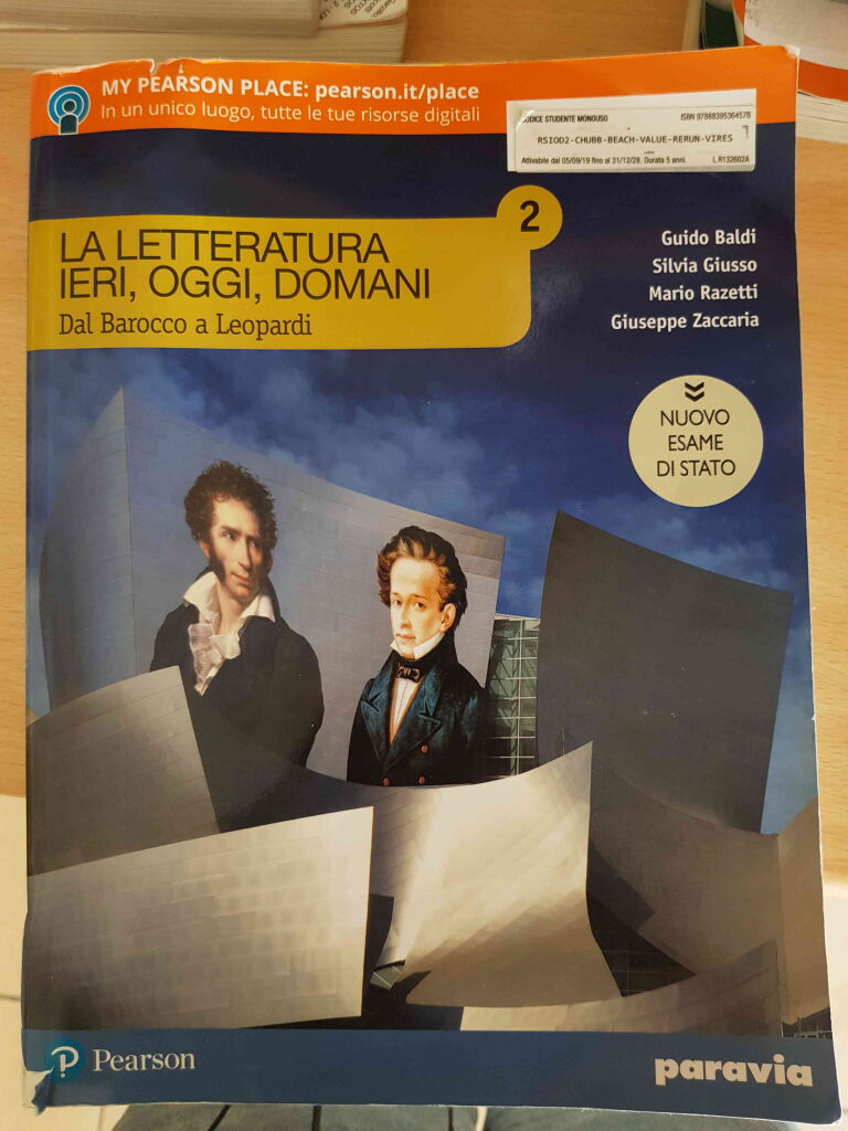 La letteratura ieri, oggi, domani 2 dal barocco a leopardi edizione nuovo esa