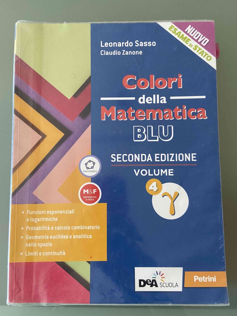 Colori della matematica - ed.blu aggiornata-l scientif volume 4 gamma +  ebook nd - Mercatino di Tradate - Lo spazio dell'usato